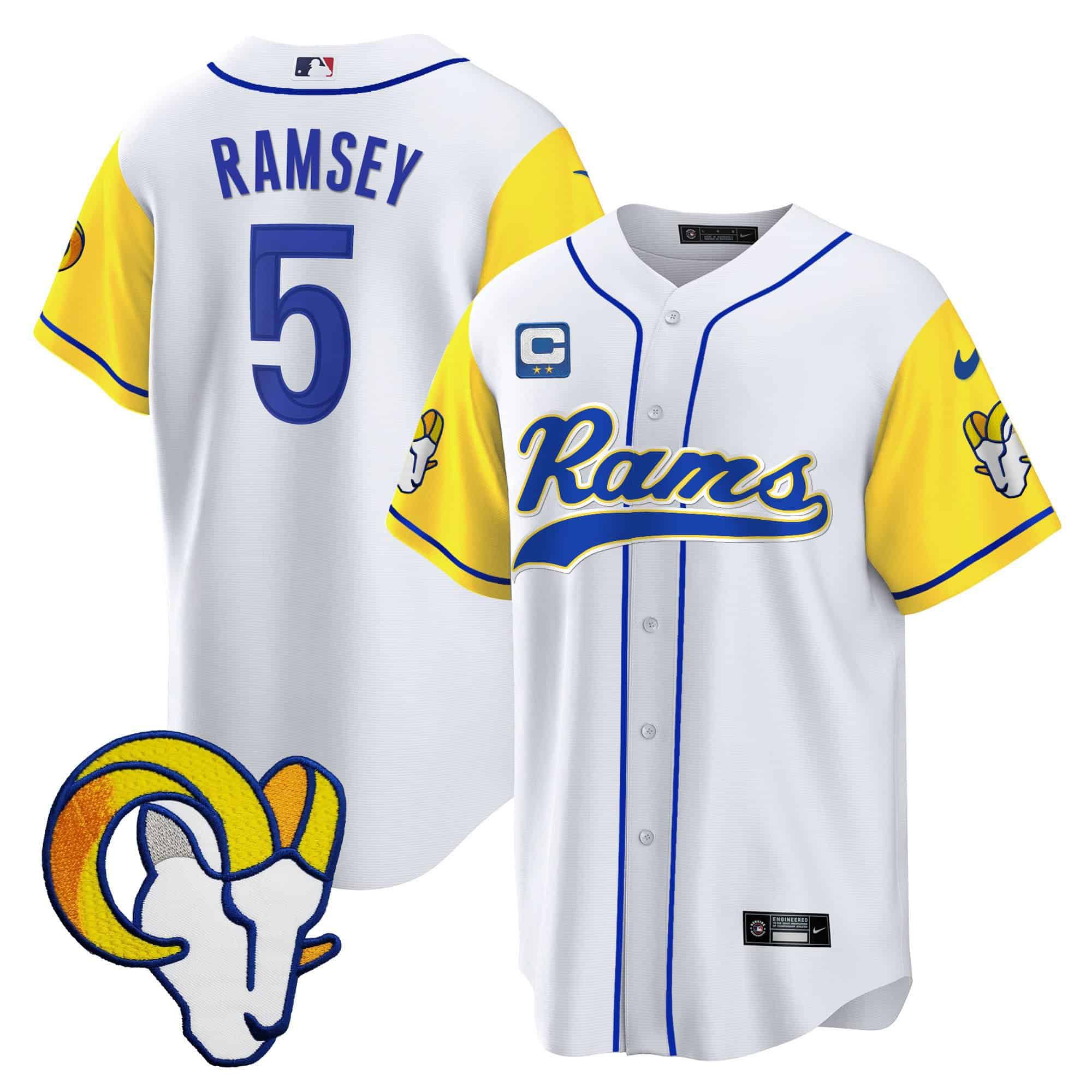 Men Los Angeles Rams #5 Ramsey White 2024 Nike Baseball NFL Jersey->indianapolis colts->NFL Jersey